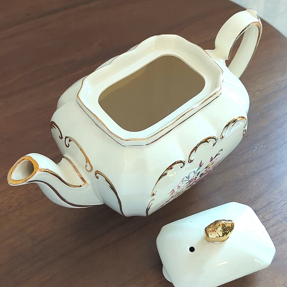 Rare Vintage Sadler England Floral Cube Teapot - Picture 3 of 9